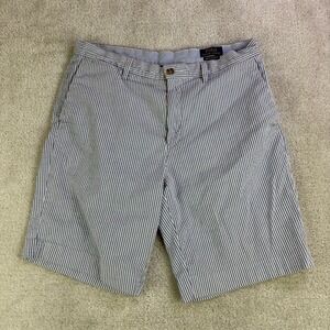Polo Ralph Lauren Stretch Classic Fit Seersucker Shorts Mens 32 Blue White Pony